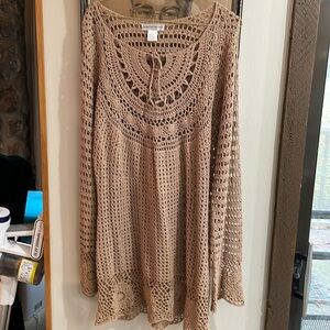 Newport News XL Cotton and Ramie Crochet Dress/Tunic- EUC